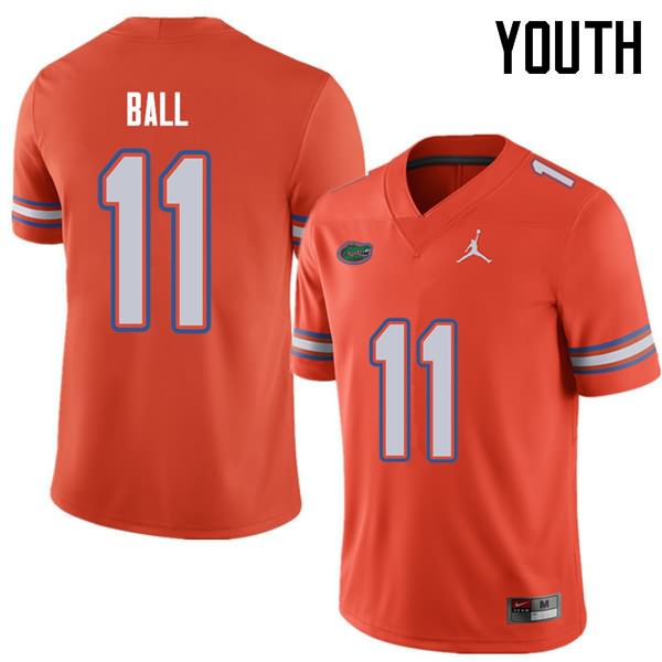 NCAA Florida Gators Neiron Ball Youth #11 Jordan Brand Orange Stitched Authentic College Football Jersey CIE4664RC